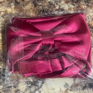 Classic Satin Bow Tie - Rich Burgundy